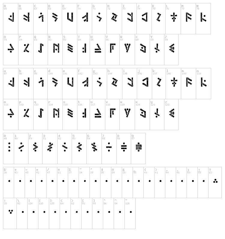 Temphis font map